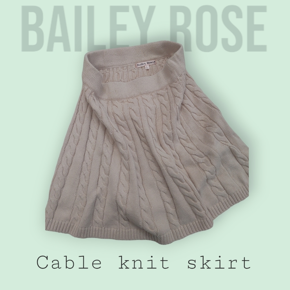 *0043 Bailey Rose acrylic cable knit skirt women S